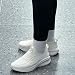 Giniros Women's Walking Shoes Lightweight Breathable Memory Foam Slip On Shoes for Gym Travel White 6