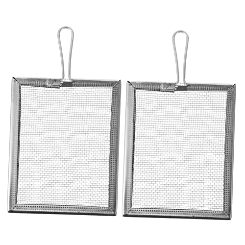 SEWACC 2pezzi Filtratore Quadrato Inossidabile per Strumento per Ceramica con Manico Filtraggio Efficiente di e Impurezze