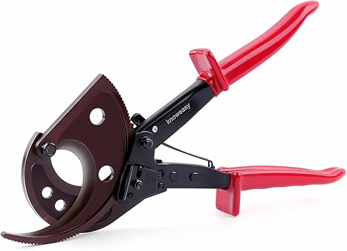 Knoweasy Cortador de cables y cortador de alambre de trinquete, corta cables de aluminio y múltiples núcleos de hasta 400 mm con precisión y