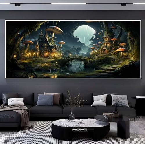 Peinture diamant salle des champignons xxl pour animer vos moments créatifs en famille