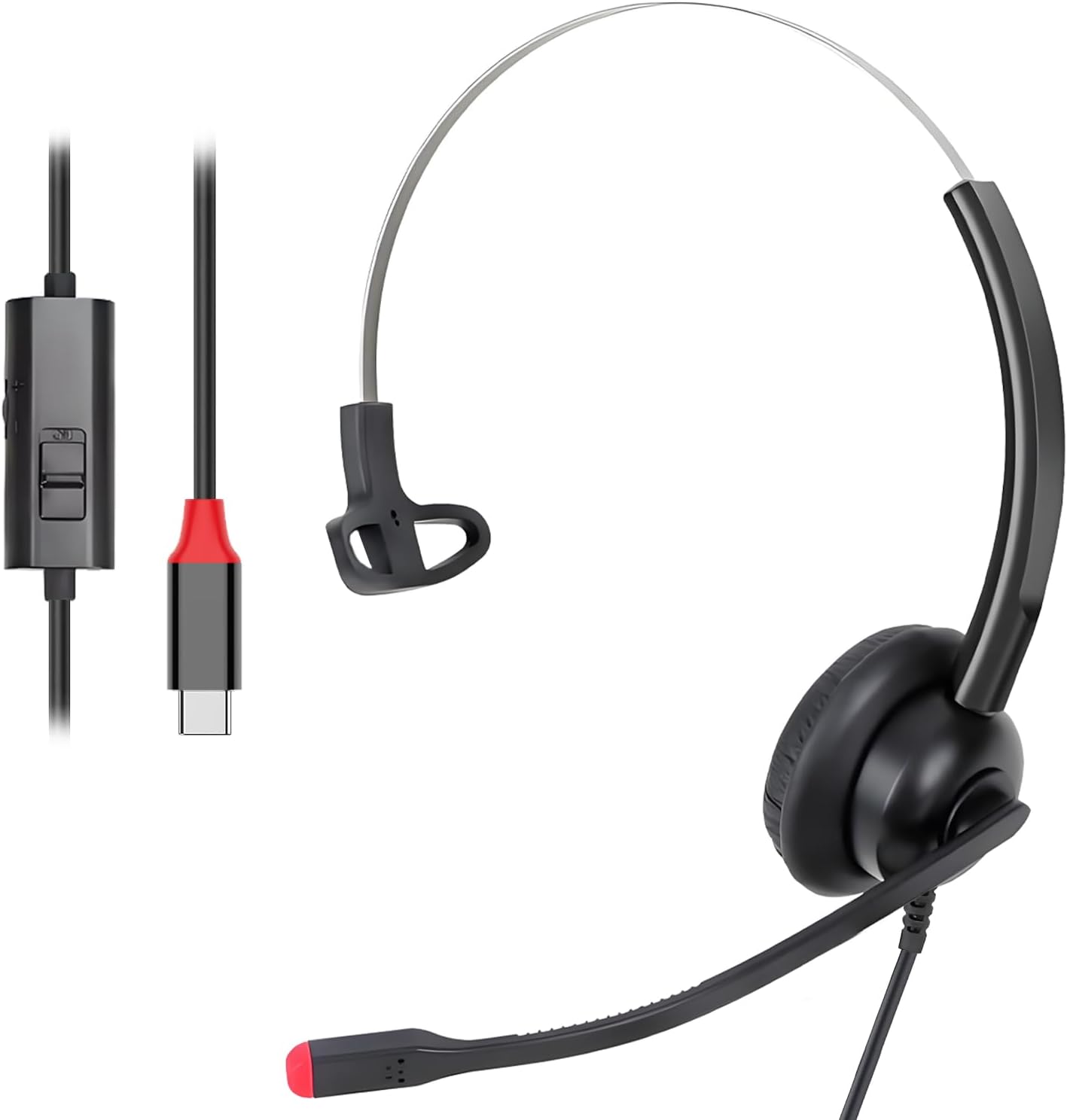 USB C Headset with Microphone Noise Cancelling for PC Mac, Wired USB Type C Headphones for iPhone Android Samsung Laptop Zoom Skype Webinars Home Office, in-line Control, Clear Chat