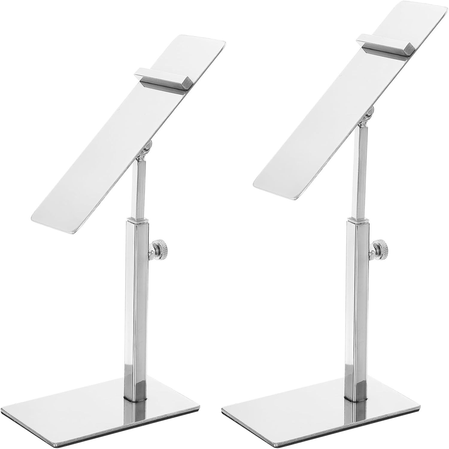 uxcell 2 Pack Adjustable Height Shoe Risers Metal Countertop Shoe Rack Holder - Black