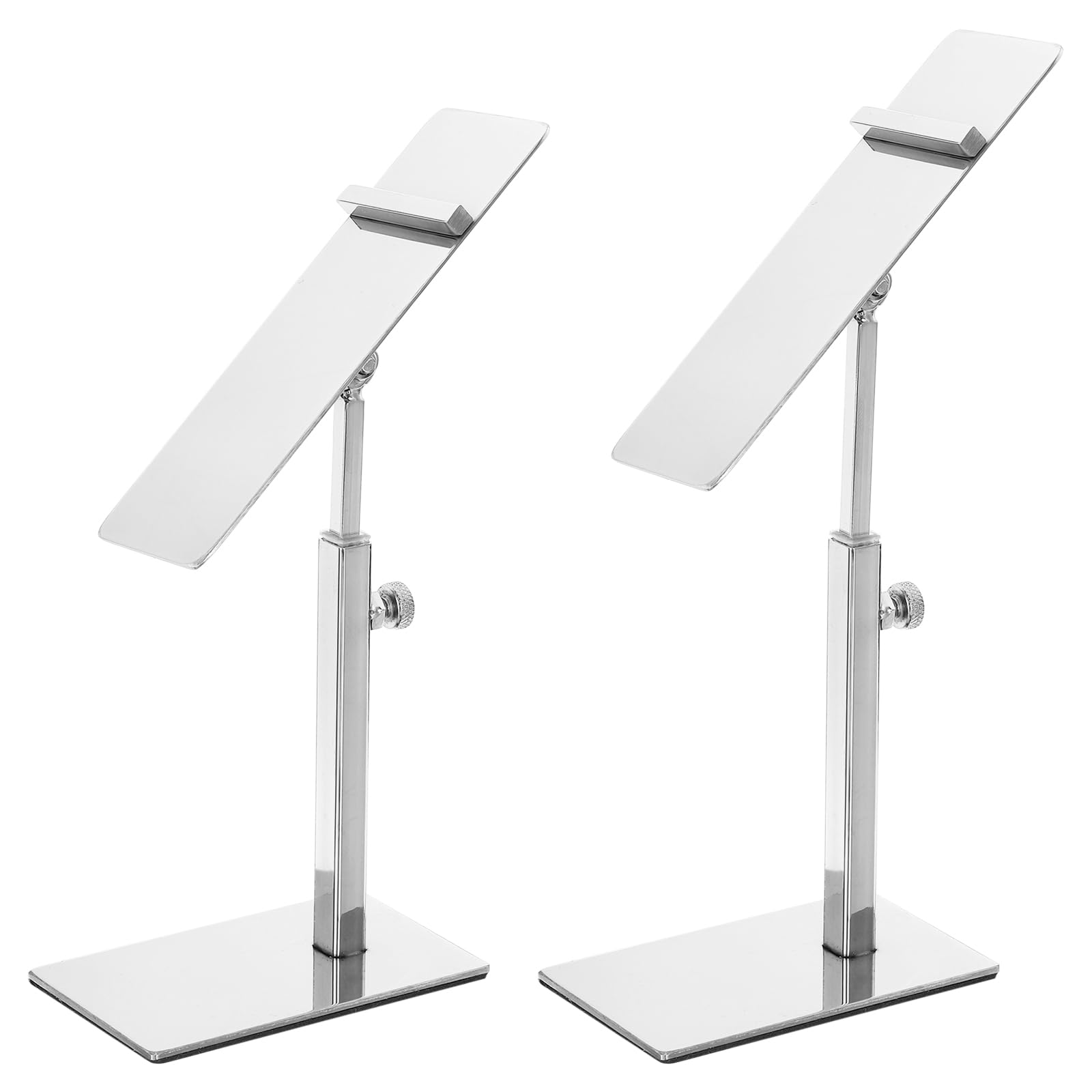 QUARKZMAN Chaussure Display Support 2 Pcs Réglable Hauteur Chaussure Métal Comptoir Chaussure Support Supports Maison Boutique Fournitures - Argent