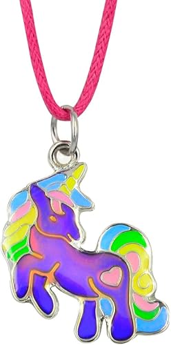 Collar de cuento de hadas con colgante de unicornio lindo que cambia de color, regalo para niñas, Alloy de zinc
