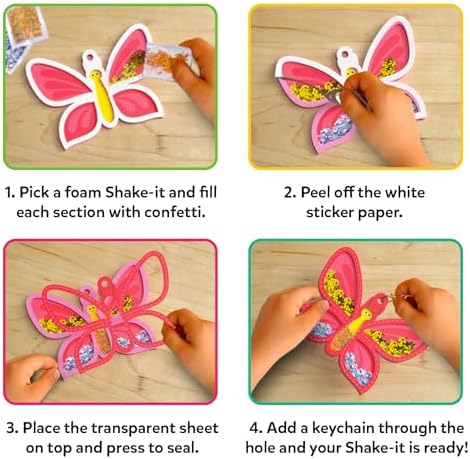 Skillmatics Shake-its β Flowers & Butterflies, Glitter Craft Kit for Kids - 3