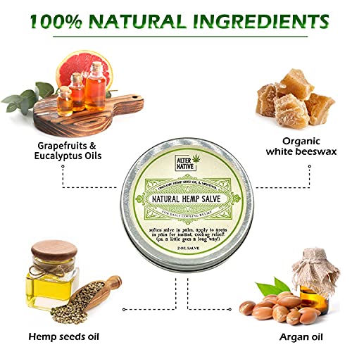 Hemp Oil Salve For Instant Cooling Relief - Made From Organic Hemp Seeds Extract - Natural Balm For Men & Women By Alter… - Image 3