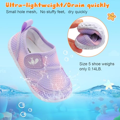Image of FEETCITY Toddler Water Shoes Boys Girls Swim Shoes Quick Dry Kids Aqua Socks Barefoot for Beach Swimming Pool