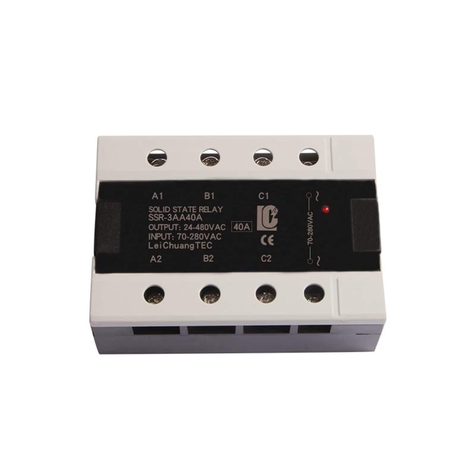 AQHYEBNSR 3 Phase SSR 10AA 25AA 40AA 60AA 80AA 100AA 120AA 70-280V Control 24-480V AC Three Solid State Relay AC-AC