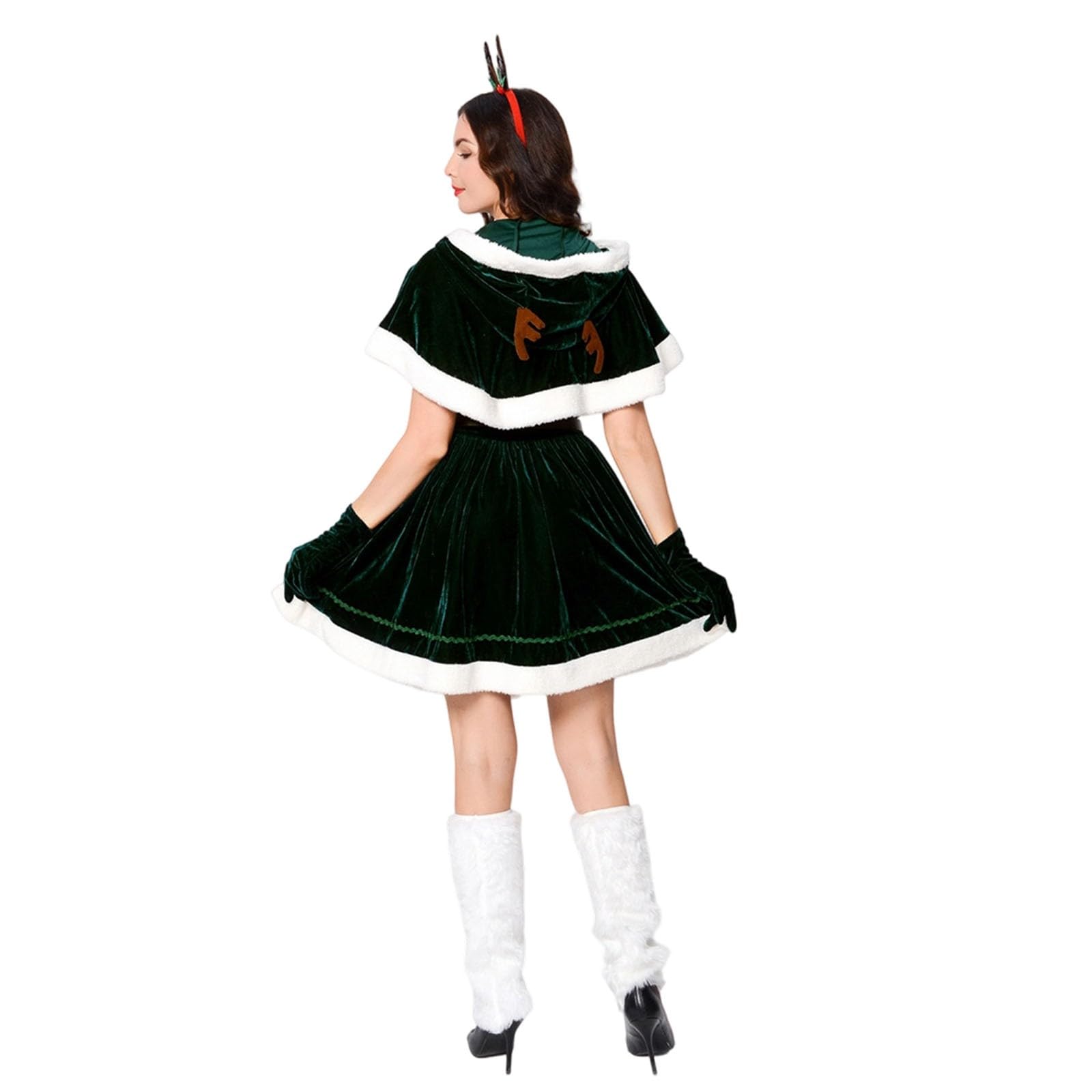 Generico Costume Natale Donna, Vestiti Natalizi Donna,Elegante Costume per Festa Spettacolo Evento Formale Vestito con