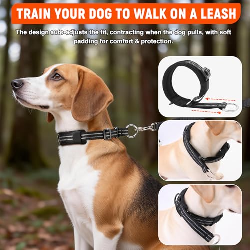 Ledeak Martingale Hundehalsband, Hundehalsband Zugstopp für Mittelgroße & Große Hunde, Zughalsband mit Stopp für Hunde, Trainingshalsband für Training & Spaziergänge (Rosa, L)