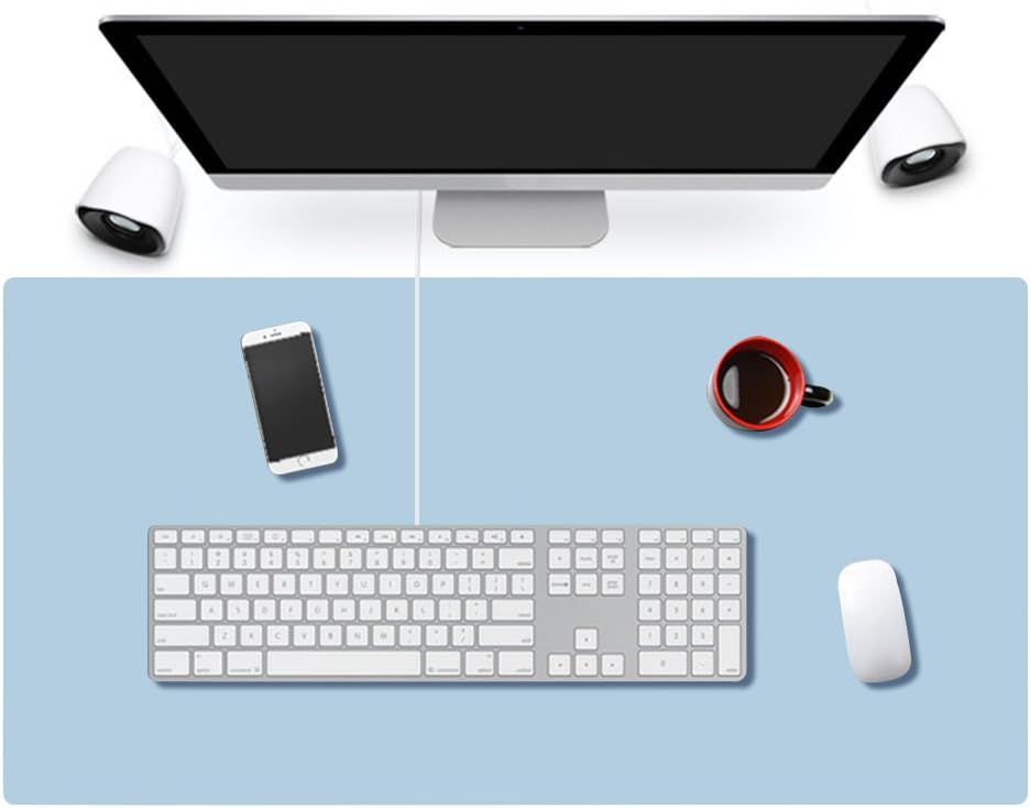 PU Leather Lager Mouse Pad Mat Desk Pad Protecter-31.5"15.7" Ultra-Smooth Waterproof Large Pad Writing Gaming Desk Pad No Slip（Sky Blue）