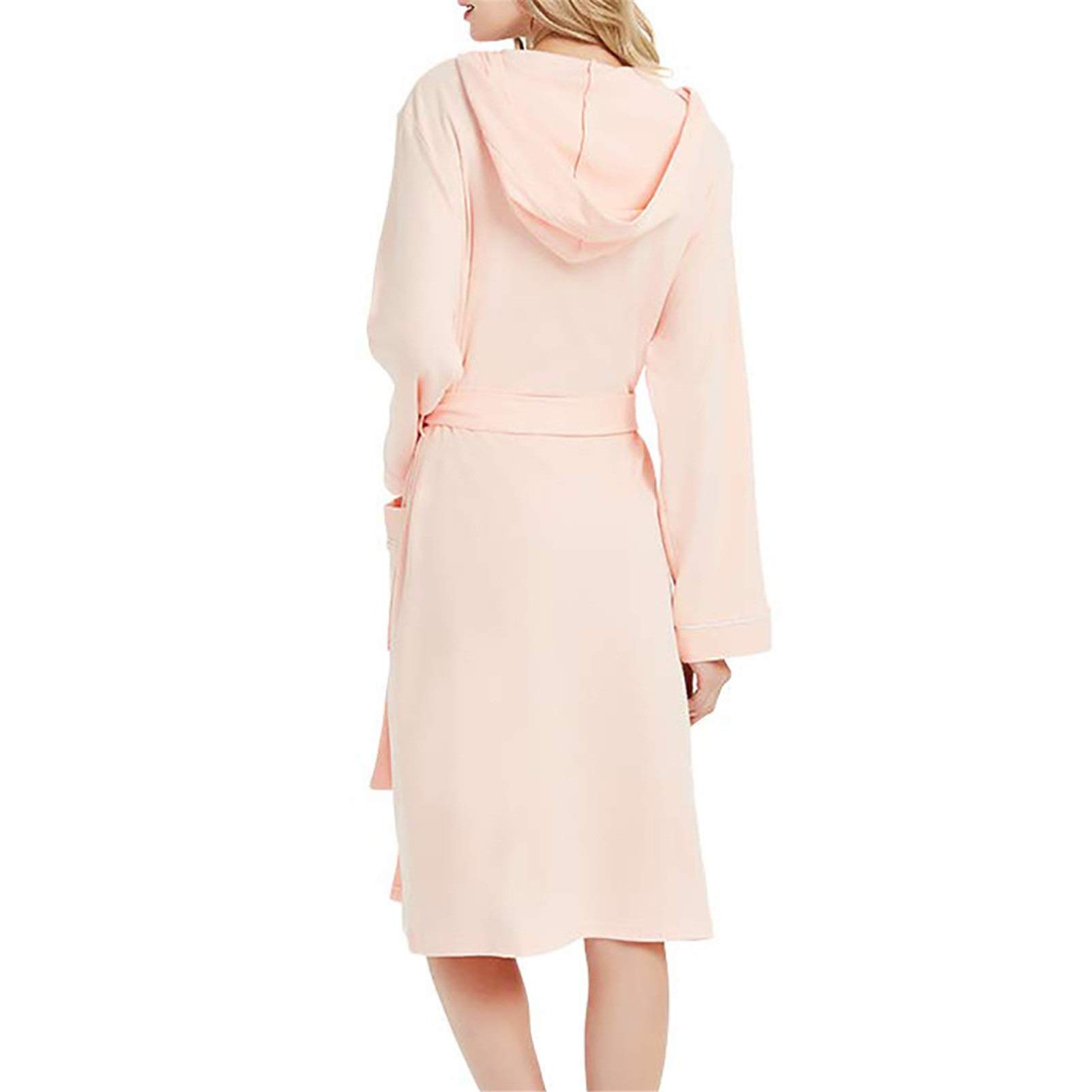 Generico Accappatoio Lungo da Donna, Realizzato in Microfibra per Un Calore Ottimale, con Design Senza Cuciture E Apertura Frontale, Adatto alle Pelli Sensibili (Apricot Pink M)