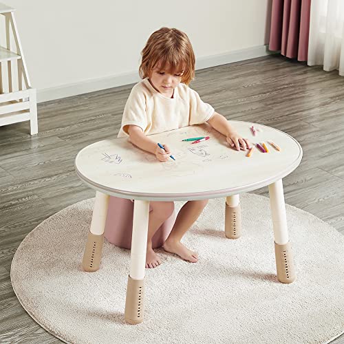 Dioshome Children's Table, Height Adjustable Kids Dinner Table, Graffiti-Ready Kids Art Table. Suitable For Home & Kindergarten. #TOP4
