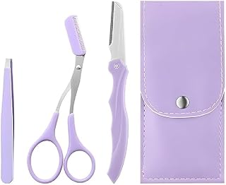 3-in-1 Women's Professional Eyebrow Grooming Kit, 3-Piece Beauty Set with Eyebrow Comb Scissors, Hair Removal Tweezers, Eyebrow Razor And Storage Case-picture-28
