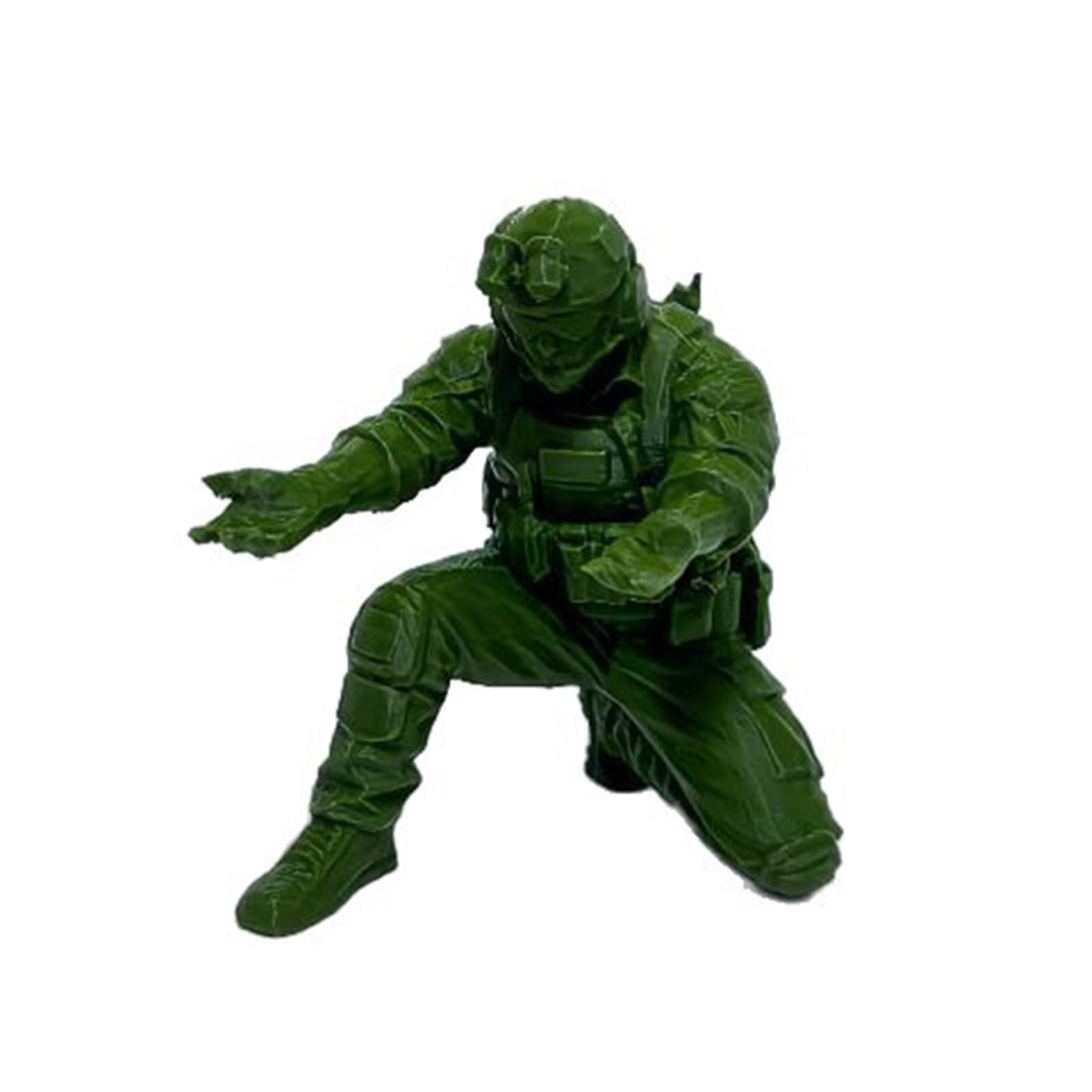 3D Printed Soldier Pen Holder for Desk, Creative Military Pencil Stand and Stationery Organiser, One Piece Matte Military Green Figurine for Home Office Desktop Decor Green