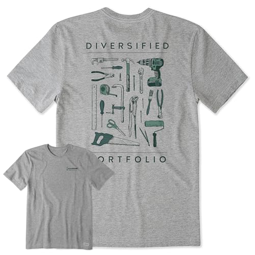 Life is Good Men's Crusher Tee, Short Sleeve Cotton Graphic T-Shirts, Diversified Portfolio Tools