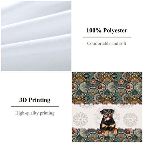 Milanket 3 Piece Boho Bohemian Duvet Cover Twin, Super Soft Lightweight Microfiber Rottweiler Cute Duvet Cover Bedding, Machine Washable Animal Theme Dog Duvet Cover Set #TOP3