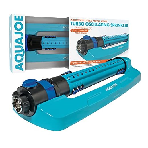 Aqua Joe AJ-OMS18-TRB Indestructible 4500 Sq Ft Variable Width, Turbo Oscillating Sprinkler