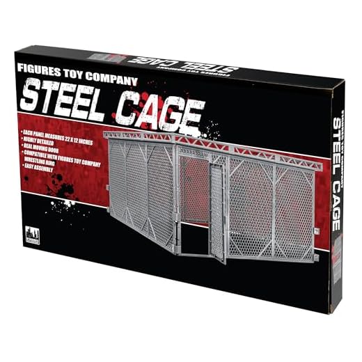 Steel Cage Playset for Figures Toy Company Wrestling Ring