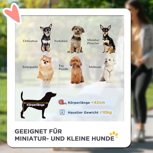 PawHut Hundewagen, faltbarer Hundebuggy, Hundetrolley mit Kissen, Katzenbuggy, Katzenwagen mit 4 Rädern, Netzfenster, Stauraum für kleine Hunde, Katzen, 600D Oxford, Schwarz