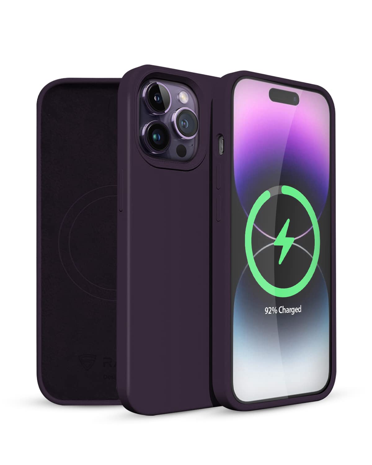 RAEGR iPhone 14 Pro Max Case | Magnetic Case | Supports Mag-Safe Wireless Charging | Premium Soft Silicone MagFix Case/Cover Designed for iPhone 14 Pro Max (6.7-Inch) 2022 - Dark Purple RG10423