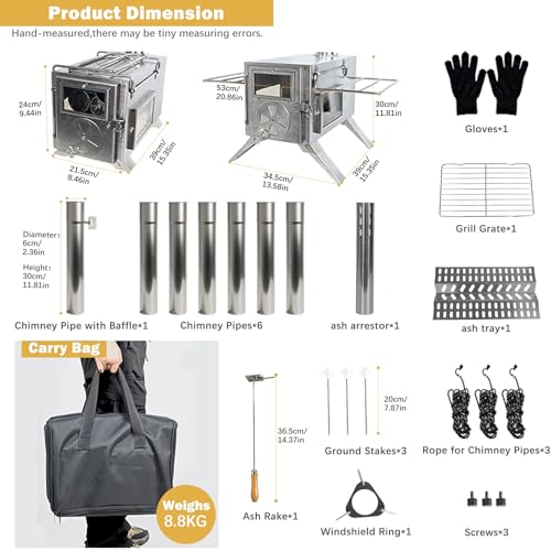 Portable 304 Stainless Steel Hot Tent Stove