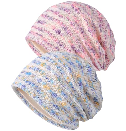 Bonnet chimio pour femme - Turban extensible et slouchy contre la chute de cheveux