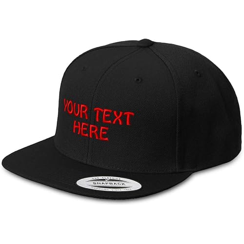 Snapback Hats for Men & Women Custom Personalized Text Flat Bill Baseball Cap