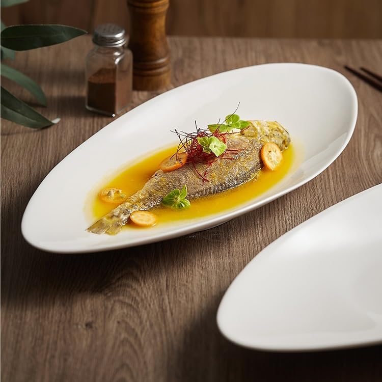Vassoio Per la Cena Piatto for pesce bianco irregolare da 17 pollici for pesce al vapore fatto in casa Piatto for aragosta con frutti di mare Stoviglie speciali for hotel Piatto da Pranzo
