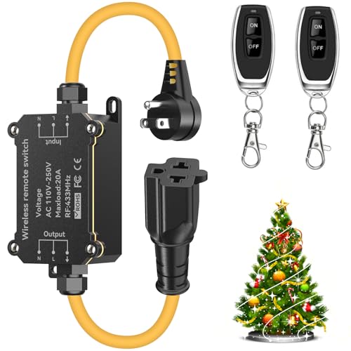 QOFOWIN AC110-250V 20A Waterproof Remote Control Switch Socket Suit
