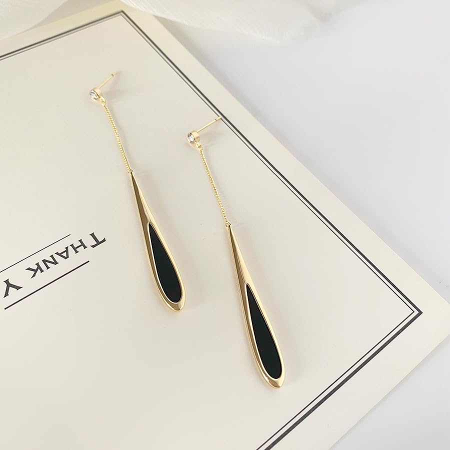 Chic Waterdrop Gold Dangle Earrings for Women, Elegant Dangling Earrings, Stylish Long Earrings for Women4