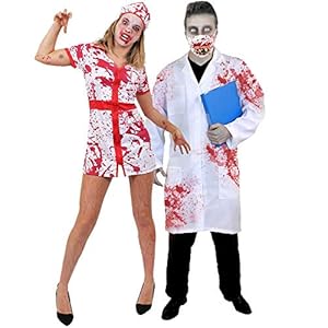 ILOVEFANCYDRESS Disfraces para Parejas DE Enfermera (XL) Y Medico (XL) Asesinos para Adultos Halloween