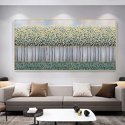 Peinture 3D grand format pour habiller un mur vide avec une toile arbre fortune moderne