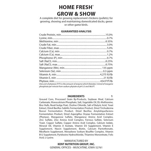 HOME FRESH Replacement Chicken Feed | Complete Nutrition for Pullets, Ducks, Geese and Game Birds | High Energy and Protein, Grow and Show Chicken Food | 50 lb Bag