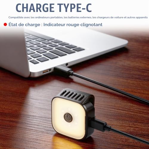 QTORCHE Lot de 2 Lampes Running Rechargeables USB LED + COB, avec Bandeau – vue 4