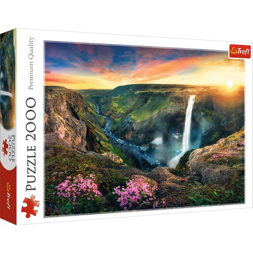 Trefl, Puzzle, Cascade de Haïfoss, Islande, 2000 Pièces, Qualité Premium,