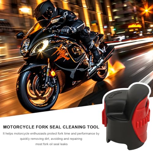 Image of 2 PCS Motorcycle Fork Seal Cleaner Tool, Front Fork Seal Cleaner Removal Tools Fits 45-55mm Seal Mate Oil Level, Motorcycle Dirt Bike Cleaning Shock Repairing Absorber Tool (Red)