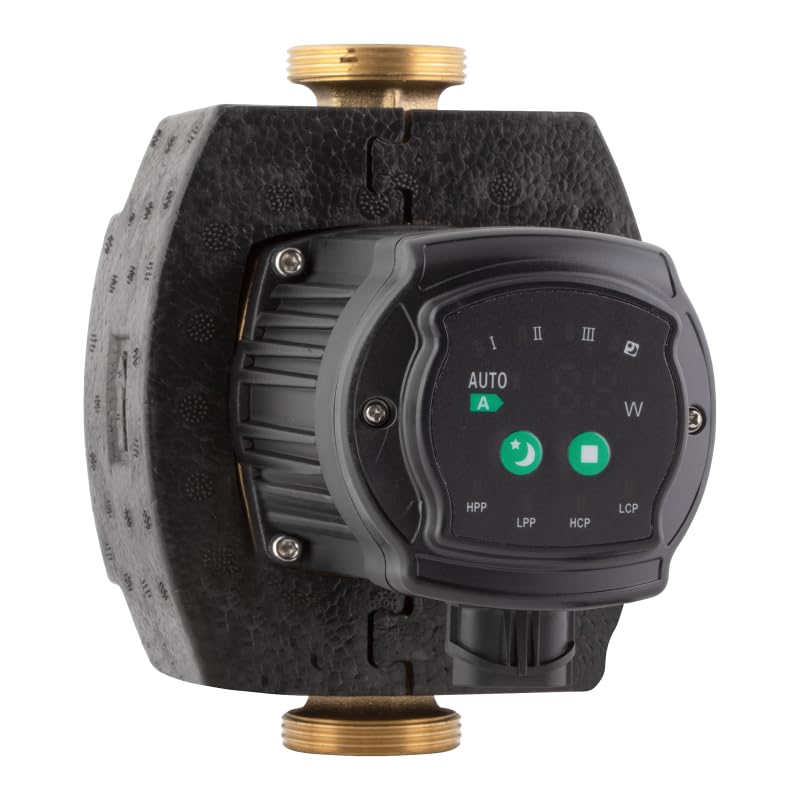 BritTherm B4 25/6-180 Bronze Hot Water Pump - Intelligent Secondary Recirculator, 180mm Inline, 1.5" Connections, 9 Modes (Auto/Night), EEI ≤0.22, 6m Head, Includes Jacket & Plug
