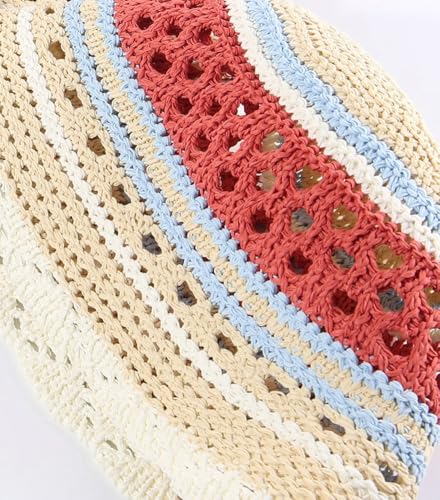 Sombreros de paja para mujer estilo bucket miniatura 2