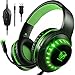Produktbild Pacrate PC Gaming Headset für PS4 Xbox One PS5, PS4 Headset mit Mikrofon & LED Lichter, PS4 Gamer Kopfhörer mit Mikrofon, 3.5mm Surround Sound Headset mit Intensiven Bässen für Switch Laptop Mac