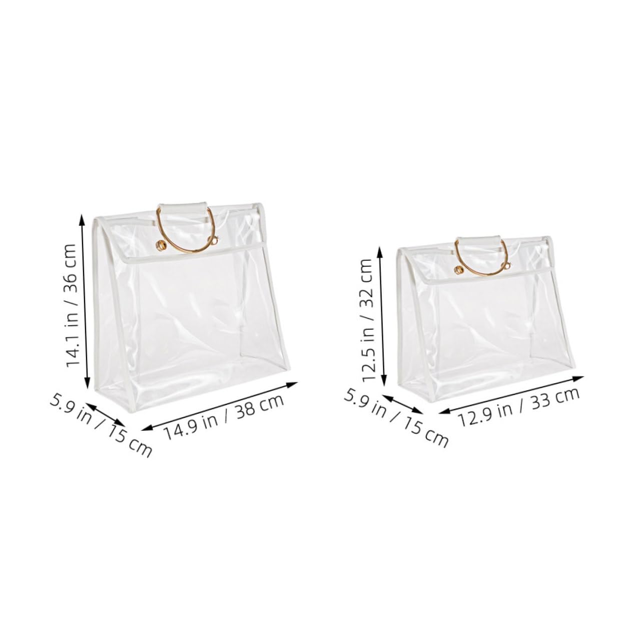 VALICLUD Organizador de Puerta Colgante para Bolsos de PVC, Transparente, 2 Piezas, Almacenamiento para Armario y Guardado Visible de Mantas y Mochilas | Armario, Dormitorio y Baño, Diseño Visible, Apto para Bolso de Mano y Mochilas