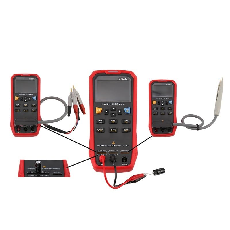 Medidor LCR portátil, probador digital de precisión de 100kHz 0,1% con DCR, pantalla TFT de 2,8" for resistencia a capacitancia de inductancia(UT622E)