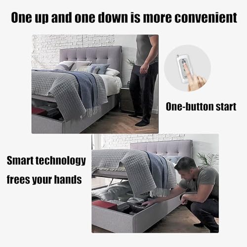 Elevadores de cama resistentes, mecanismo eléctrico de elevación de cama con control remoto, capacidad de carga de 600 kg, bisagras de resorte plegables para marco de cama de almacenamiento, 2