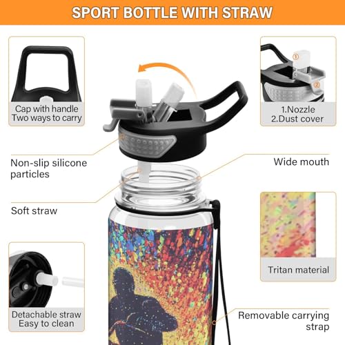 Bouteille d'eau moto de 887 ml arc-en-ciel pour vos sorties camping