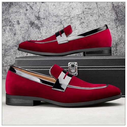 Image of JITAI Mens Velvet Loafers Dress Shoes Loafers for Men Tuxedo Suit Shoes