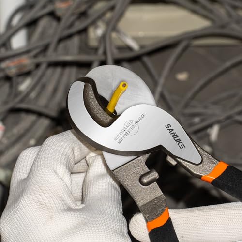 10 Inch Cable Cutters, Sanuke High Leverage Cable Cutter Heavy Duty Industrial Strength Electrical Wire Cutters for Cutting Aluminum Copper Communication Cables by Sanuke - Image 7