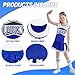LOLANTA Girls Cheerleader Costume Fancy Cheerleading Outfit Dance Practice Cheer Uniform with Poms Poms Socks（Blue, 11-12Y