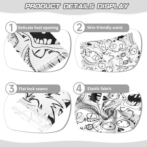 Girls' Leggings Skull Crazy Zombie Ankle Length Printed Leggings Comfort Pants for Kids 4-10 Years4