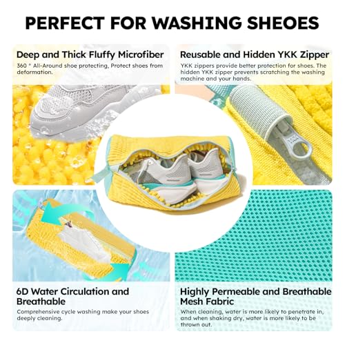 Shoe Washing Machine Bag: Shoe Bag for Washing Machine - Reusable Shoe Cleaning Bag for Sneaker Tennis Shoes Unstain Cleaner Kit3