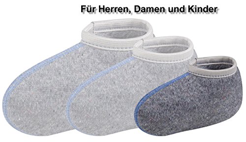 TippTexx 24 2 Paar Stiefelsocken(47/48, Grau mit Wolle - 2 Paar)